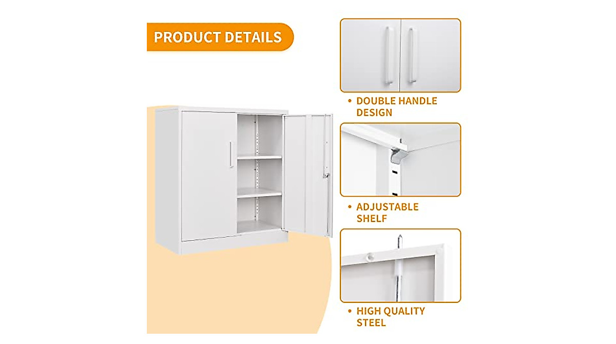 Secure Lockable Metal Storage Cabinet with Adjustable Shelves