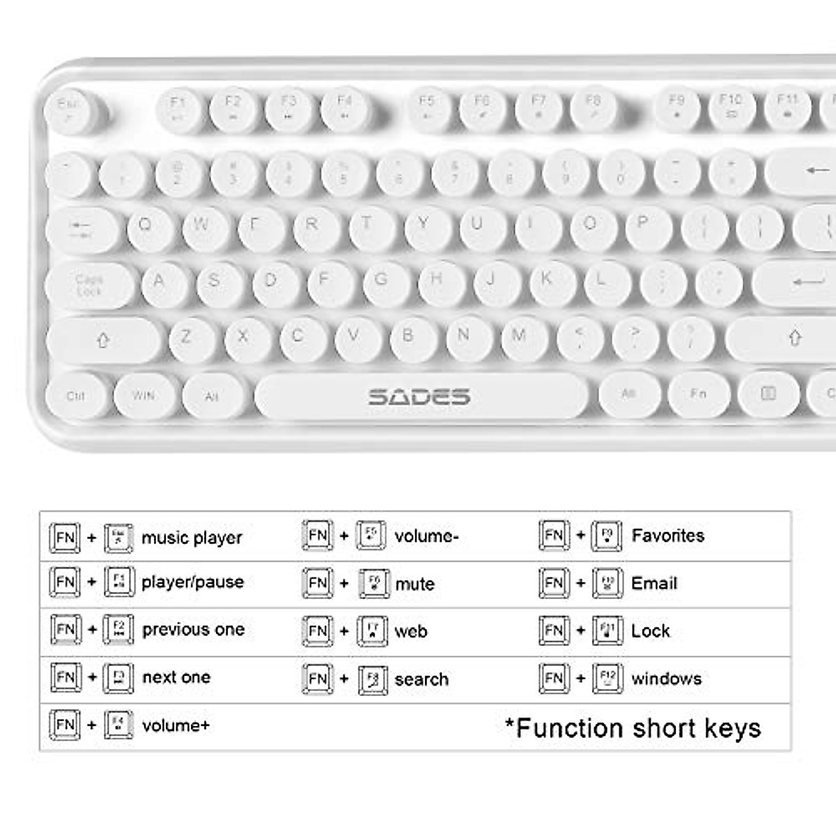 Retro Wireless Keyboard & Mouse Combo for PC and Mac