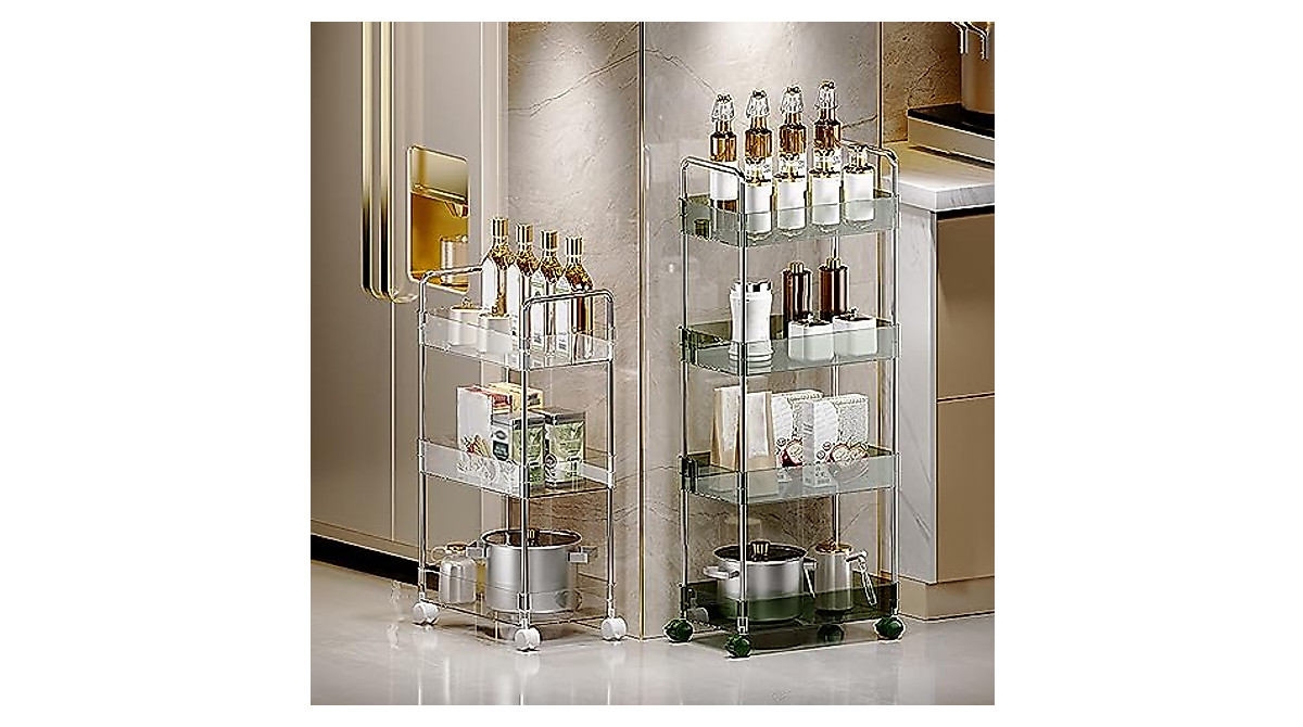 Meideli Clear Storage Cart - Stylish Bathroom Organizer