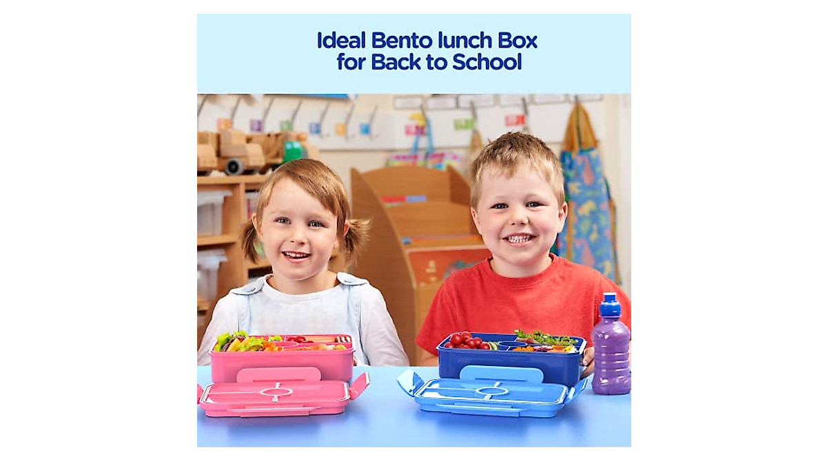 Jelife Leakproof Kids Bento Box - 4 Comp. & Tableware