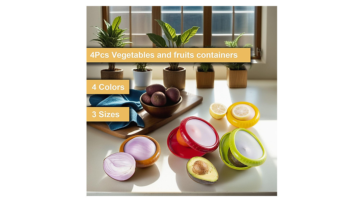 Ortarco 4Pcs Food Storage Containers for Fresh Produce