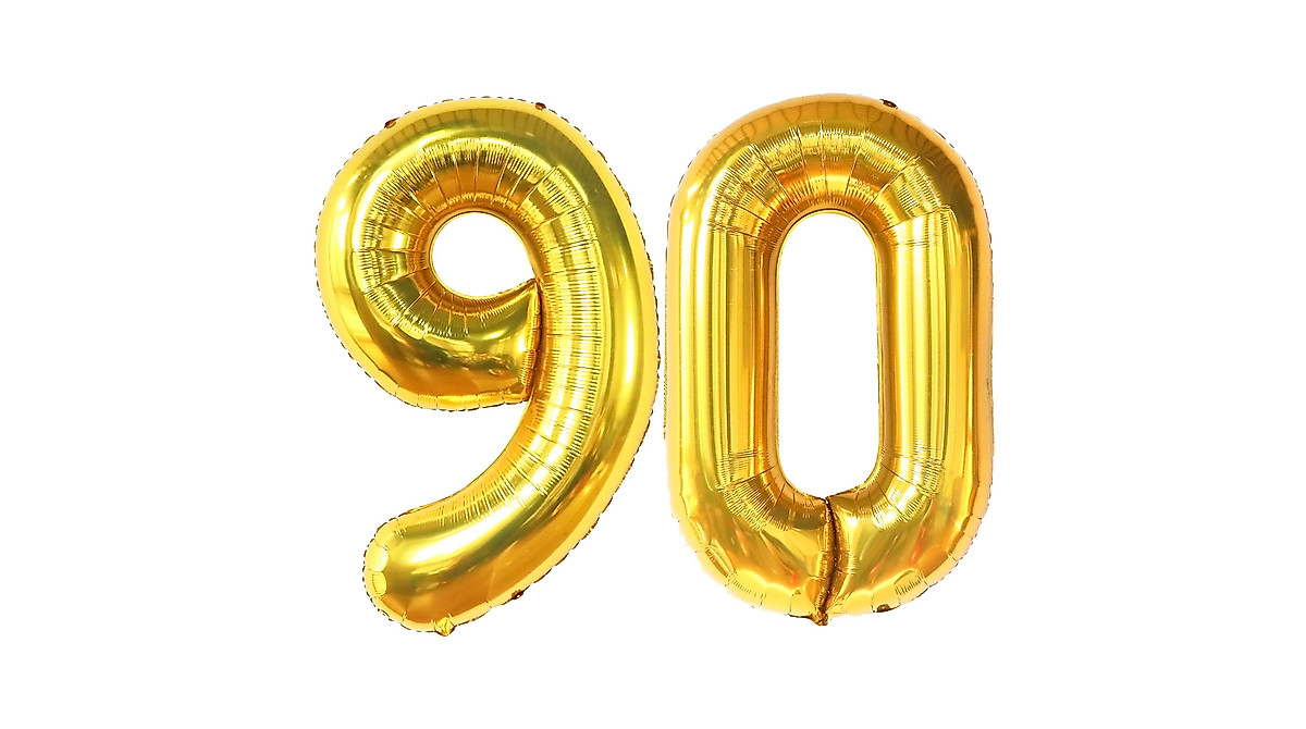 KatchOn Big Gold 90 Balloon - Perfect 90th Birthday Decor