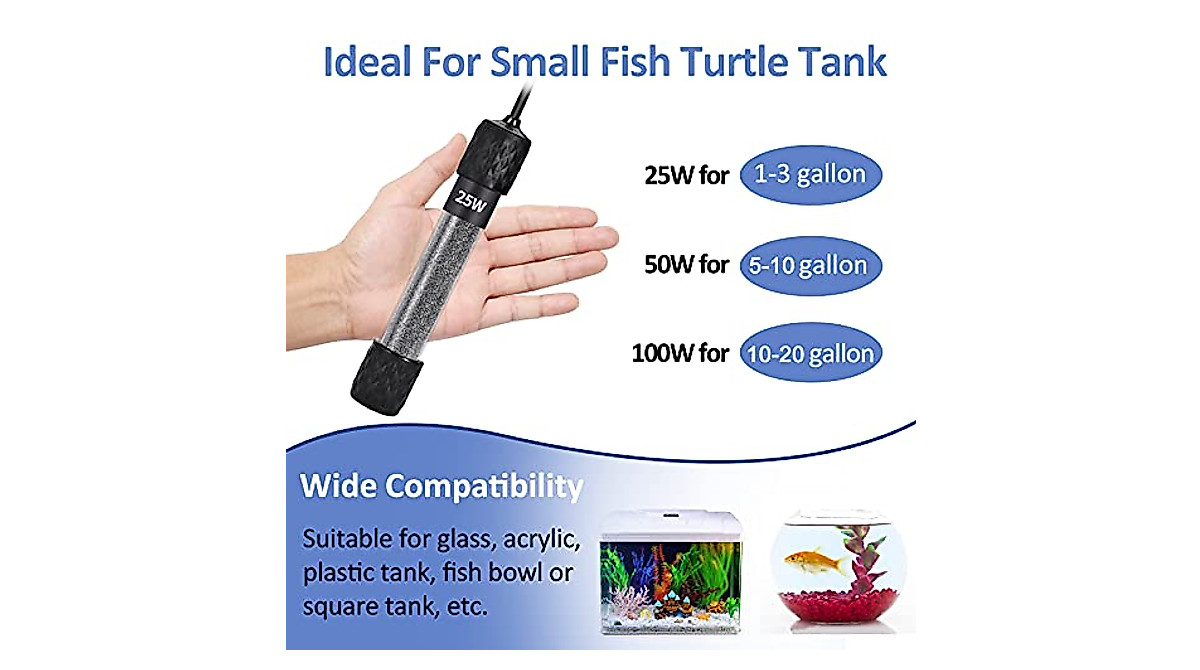 Aquarium Heater 25W - Precise Fish Tank Temperature Control