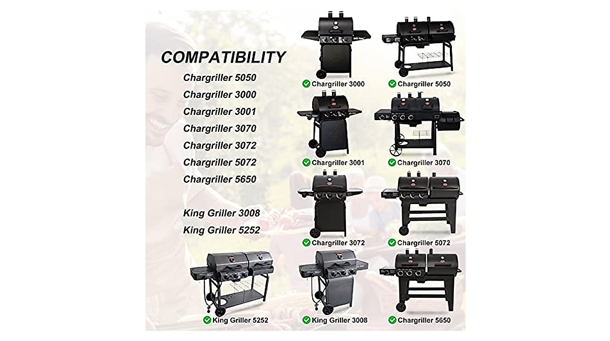 Adviace Gusseisen Grillroste Für Char-Griller – 4 Stück, 49x17 Cm, Ersatzrost