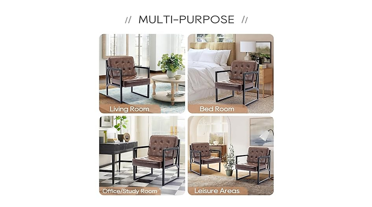 Stylish COLAMY Mid Century Modern Accent Chair Set of 2
