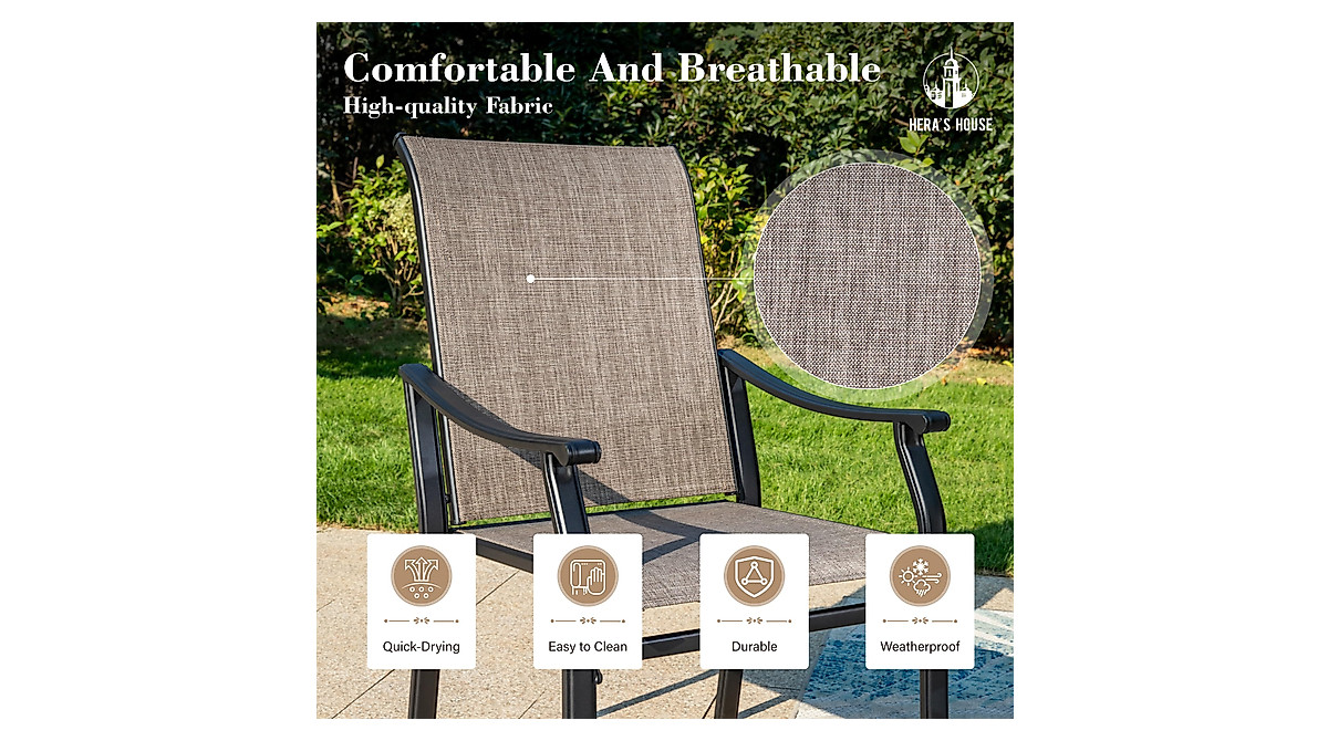 HERA'S HOUSE Outdoor Dining Set - 7 Piece Patio Furniture for Garden