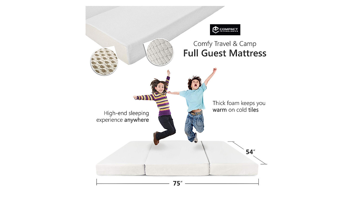 Comfy Tri-Fold Memory Foam Mattress | Portable Guest & Camp Bed