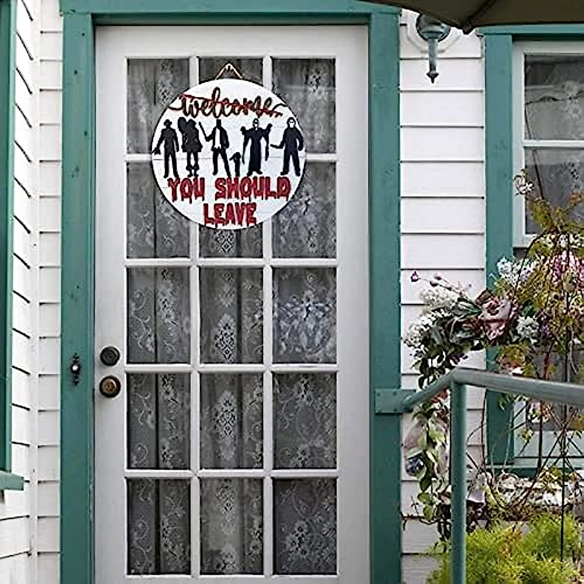 Halloween Horror Welcome Sign – Spooky Porch Decor for Halloween