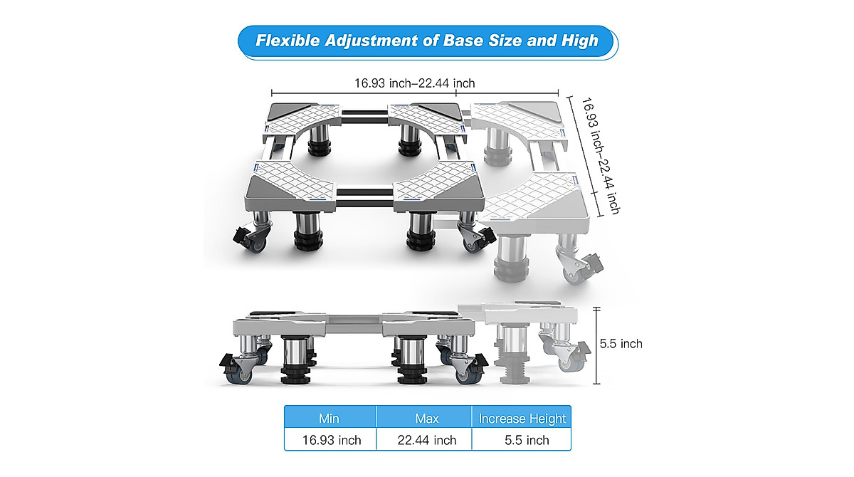Heavy-Duty Fridge Stand with Adjustable Mobile Base
