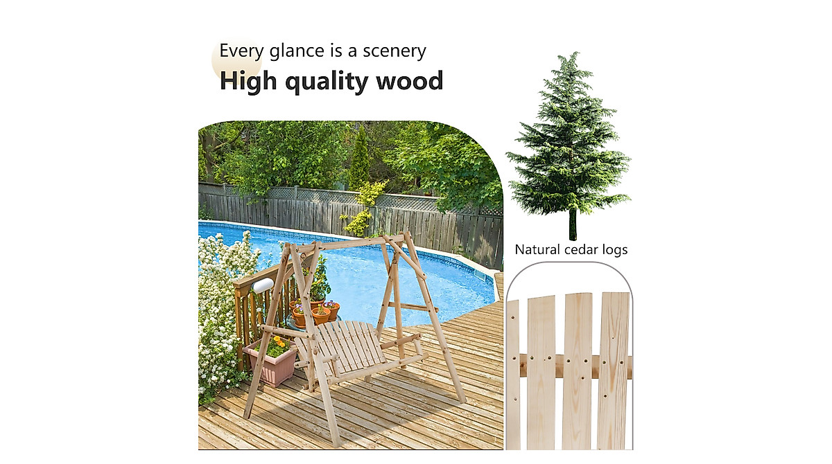 Rustic 67 Inch Swing Frame for Outdoor Relaxation