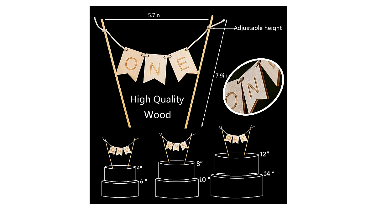 Rustic Wood One Cake Topper | 1st Birthday Decorations