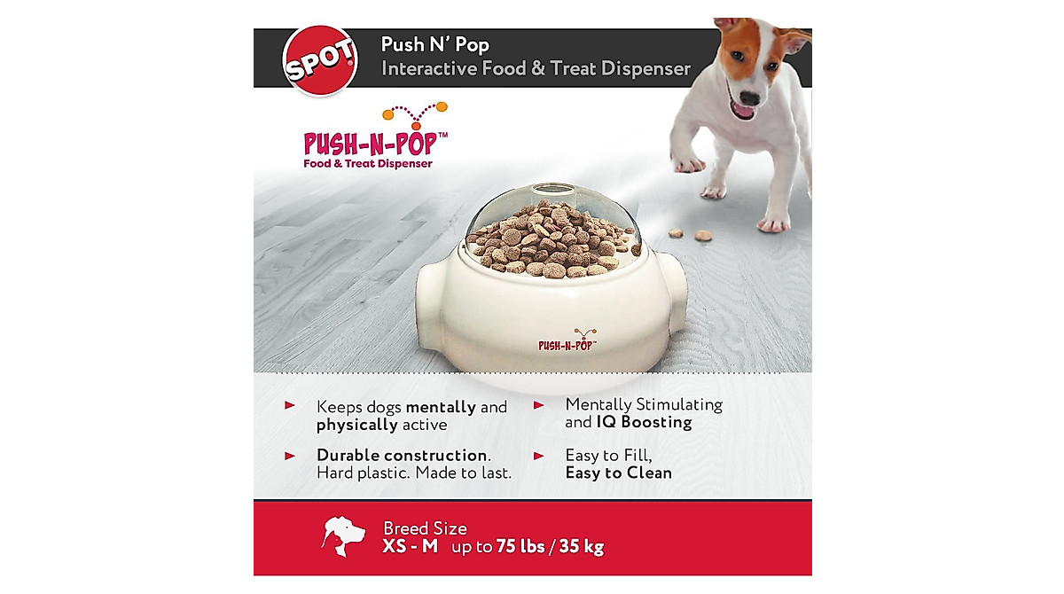 SPOT Interactive Push N' Pop for Dogs - Fun Feeding Toy