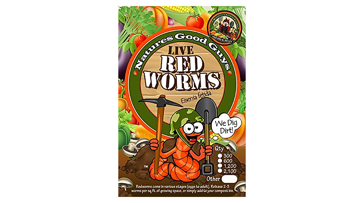NaturesGoodGuys Live Redworms - Composting Red Worms for Organic Waste