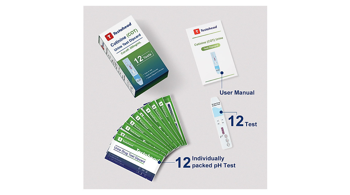 T TESTAHEAD Nicotine Test Kit - Accurate Home Urine Testing in 5 Min