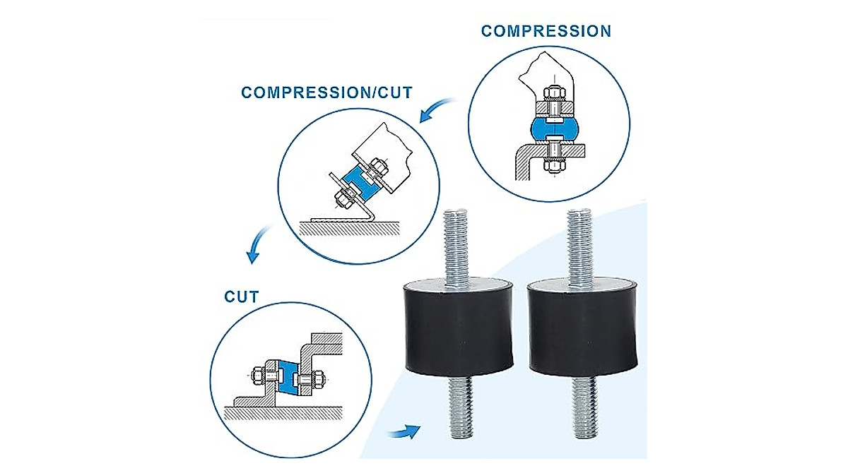 Rubber Mounts,vibration Isolators 4 Pack M8x23mm Rubber Shock Absorber