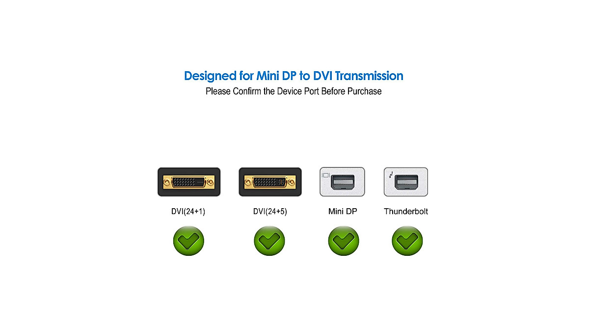 Rankie Mini DisplayPort to DVI Cable - 6 Feet, Gold Plated