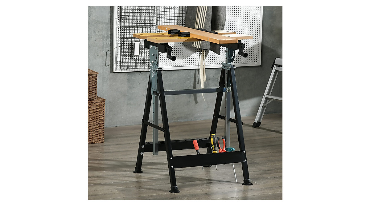 HOMCOM Adjustable Work Bench Tool Stand - 220lbs Capacity