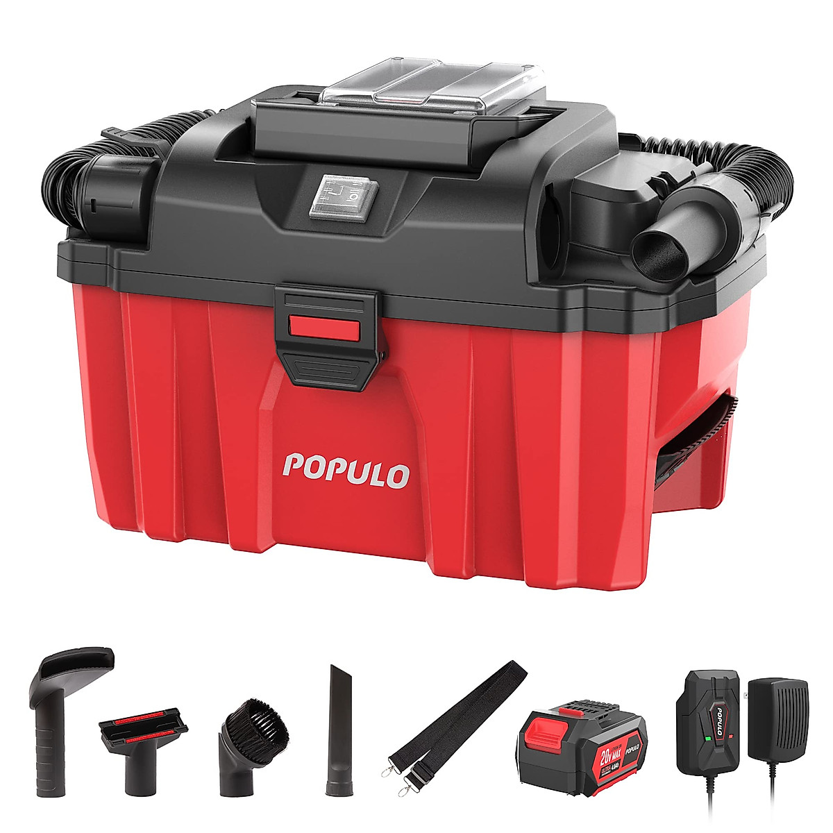 populo Wet Dry Vacuum Cleaner - Powerful Cordless Suction