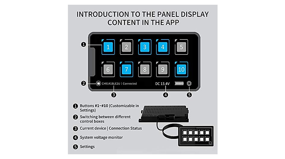 Control Switch Panel with Bluetooth & Backlight for RVs