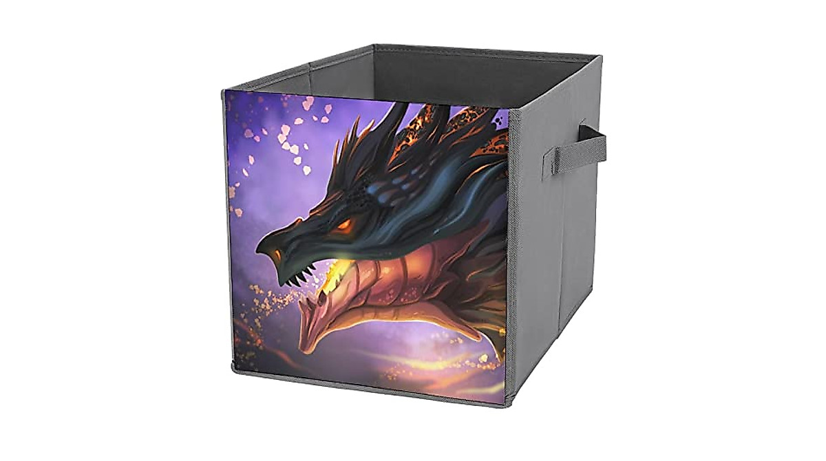Cool Magma Dragon Storage Bins - Foldable & Stylish