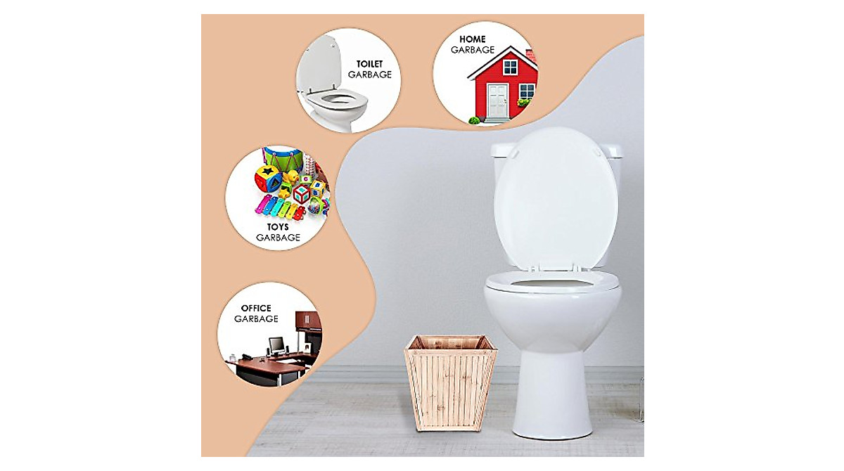 Eco-Friendly Bamboo Wastebasket by ToiletTree Products