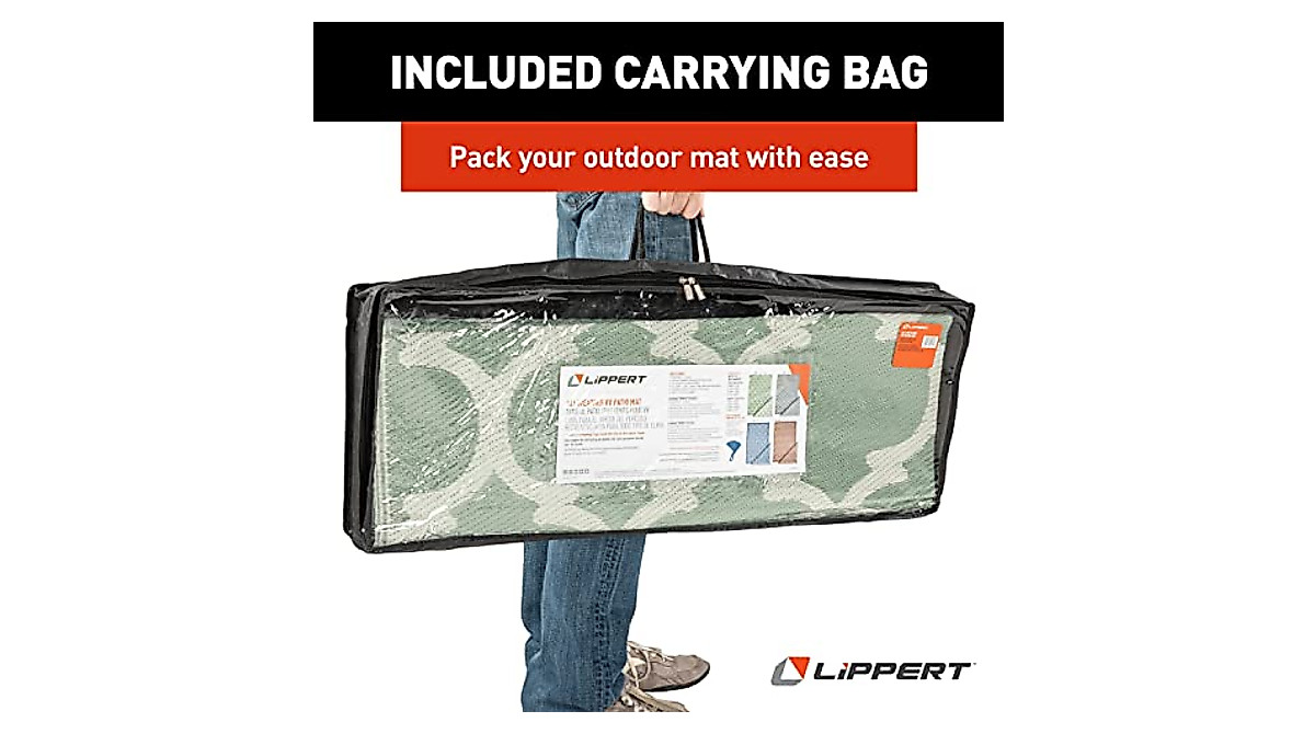 Lippert Reversible All-Weather RV Patio Mat - Durable & Stylish