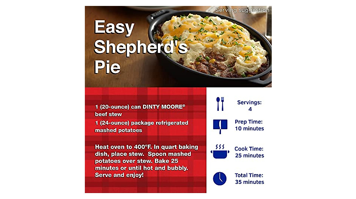 DINTY MOORE Beef Stew - Hearty & Convenient 20 Oz Canned Meal