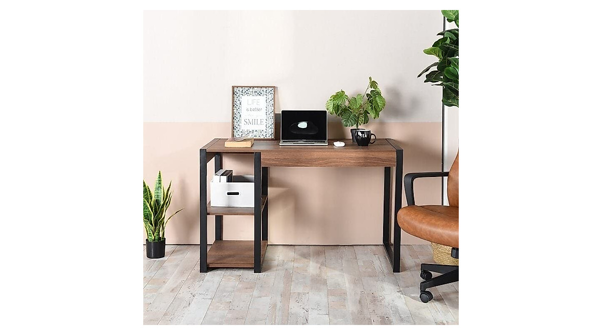 Modern Brown Computer Desk for Home Office