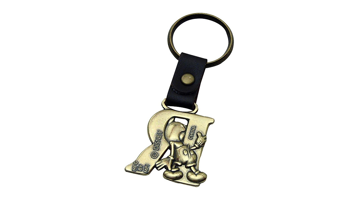 Mickey Mouse Letter R Brass Key Chain - Disney Collectible