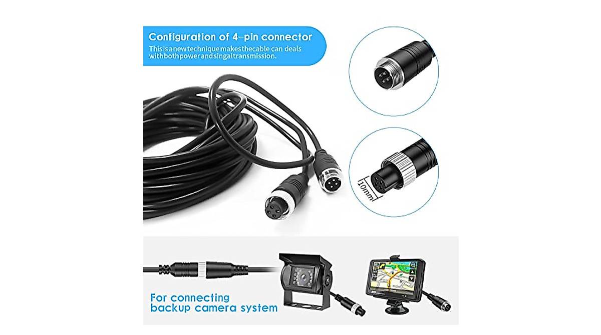 4-Pin Aviation Car Video Extension Cable For Rear View Camera Truck Trailer Bus - View #2