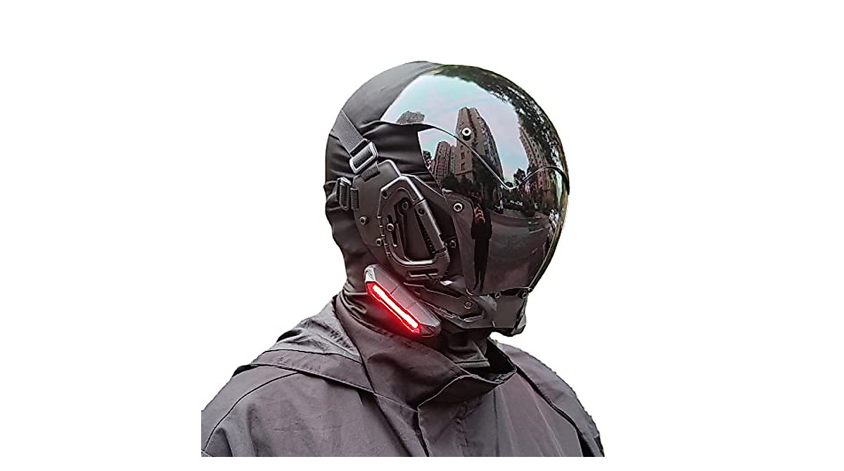 KYEDAY Punk Gothic Cyber Mask - LED Costume Accessory