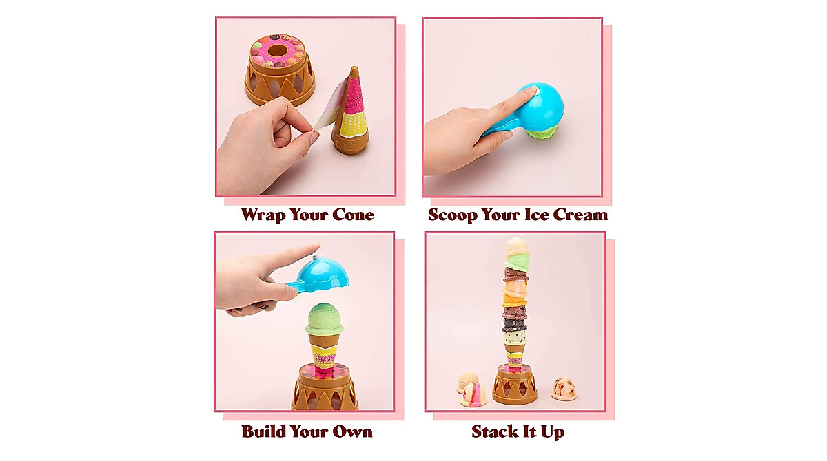 Stackable Ice Cream Toy Tower for Kids Play Fun