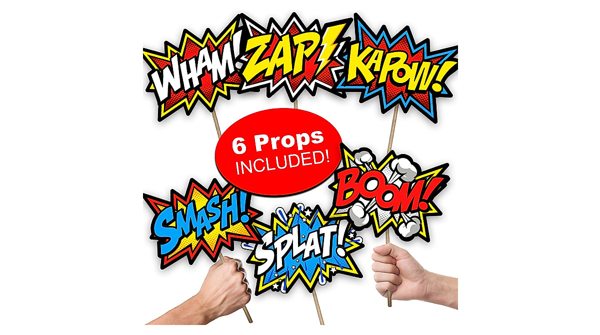 Vibrant Superhero Backdrop & Props for Epic Parties
