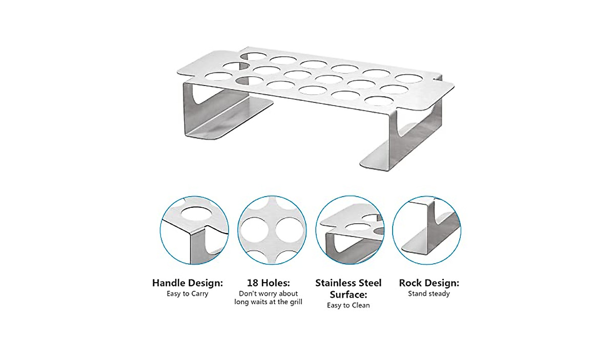 BTCDR Jalapeno Popper Grill Rack for BBQ & Oven - 18 Holes