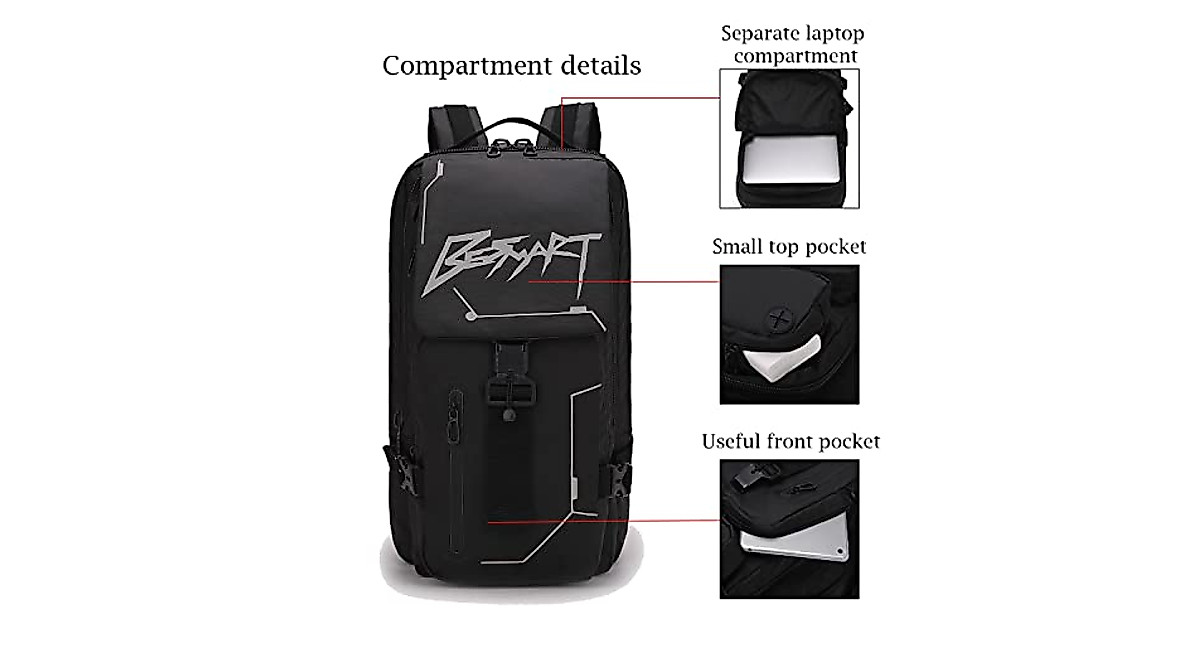 BE SMART Cyberpunk Hiking Backpack - Water-Resistant Daypack