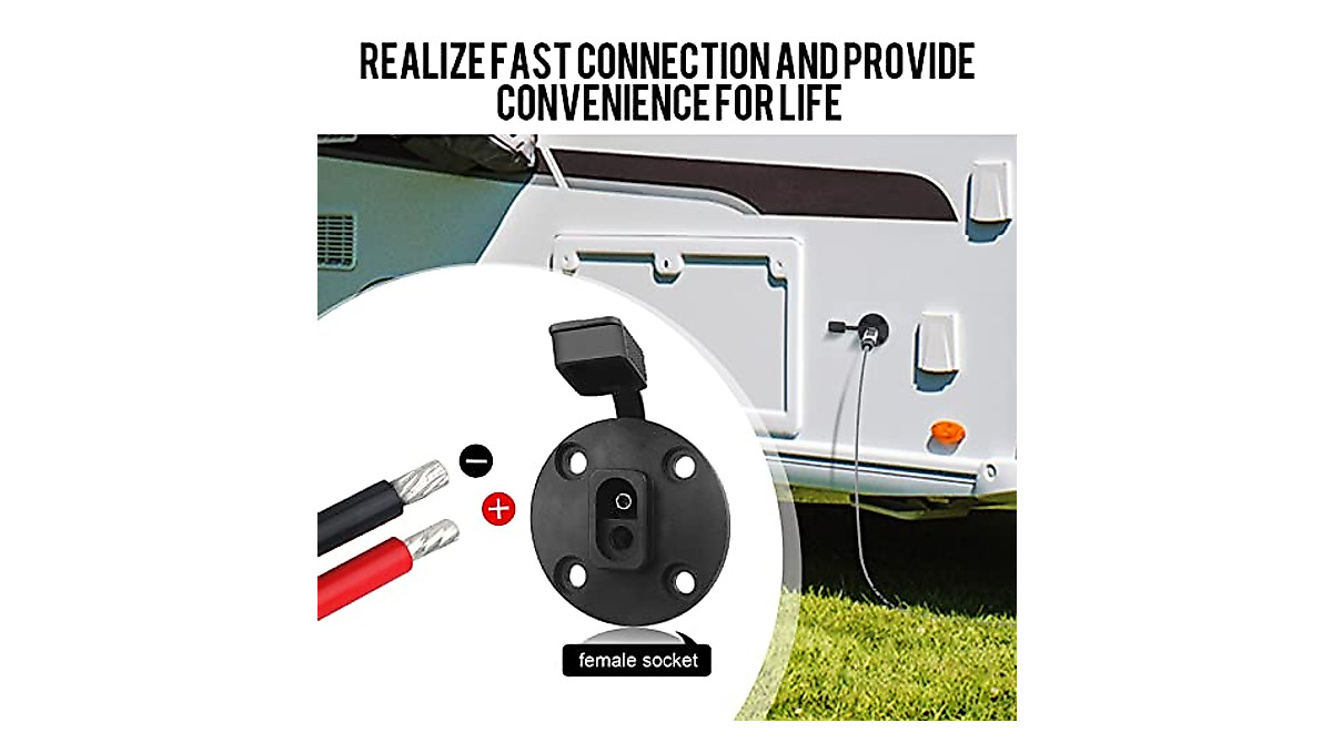 PAEKQ 12AWG Weatherproof Solar SAE Power Socket Extension Cable
