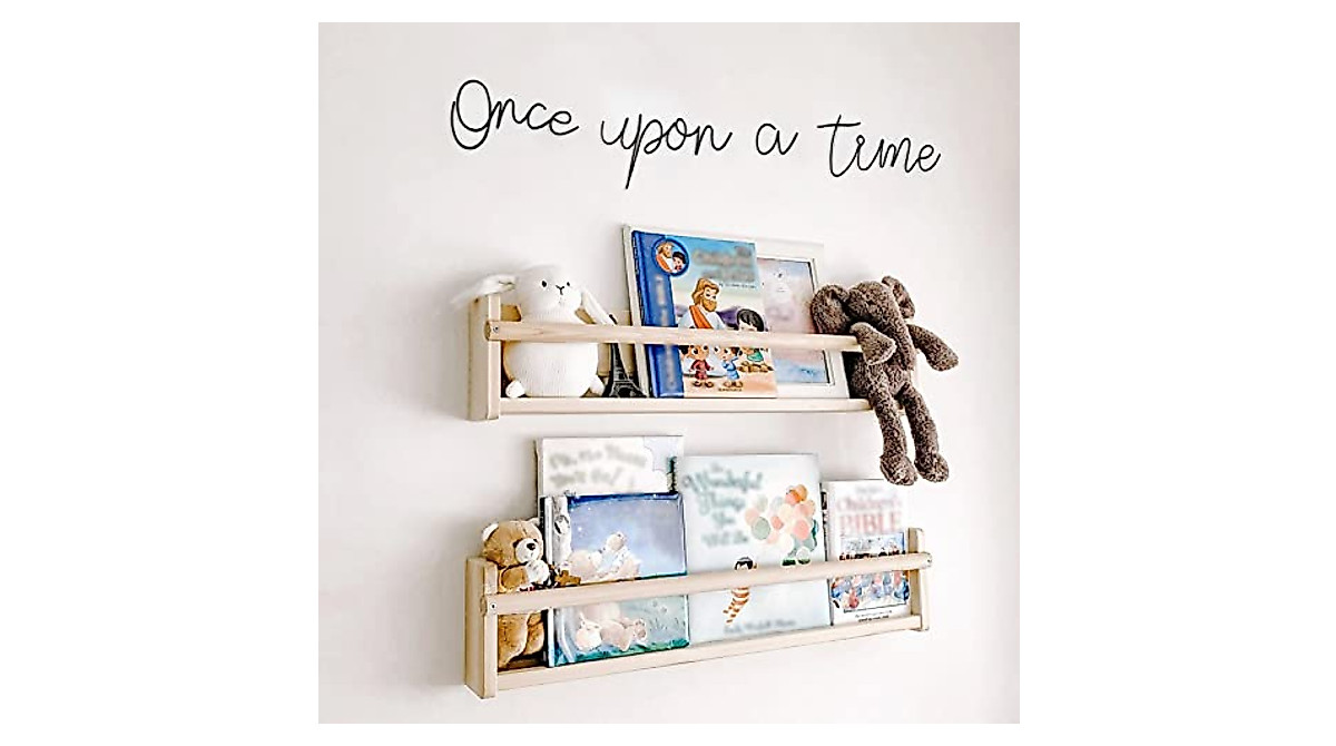 "Once Upon A Time" Metal Wall Sign - Kids Room, Nursery & Playroom Decor, Inspirational Storytime Art