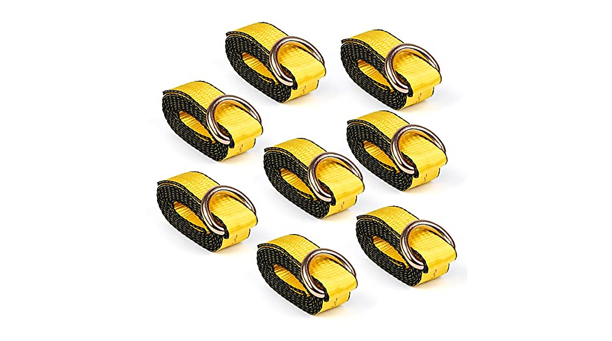 Zeuli 2X8’ Lasso Straps with D Rings - Heavy Duty Auto Tie Downs