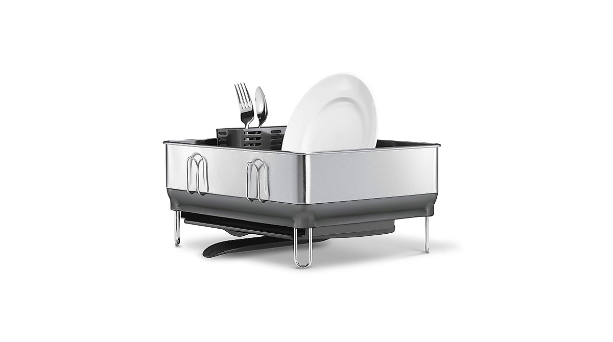 Simplehuman Compact Steel Dish Rack with Swivel Spout | Space-Saving ...