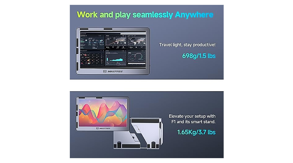 Maxfree F1 Laptop Screen Extender - Portable 14'' Monitor