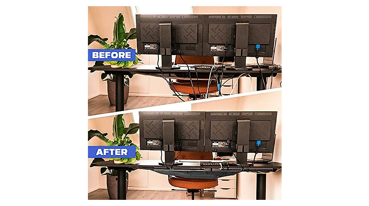 Under Desk Cable Management Net Kit - Organize & Declutter Your Workspace