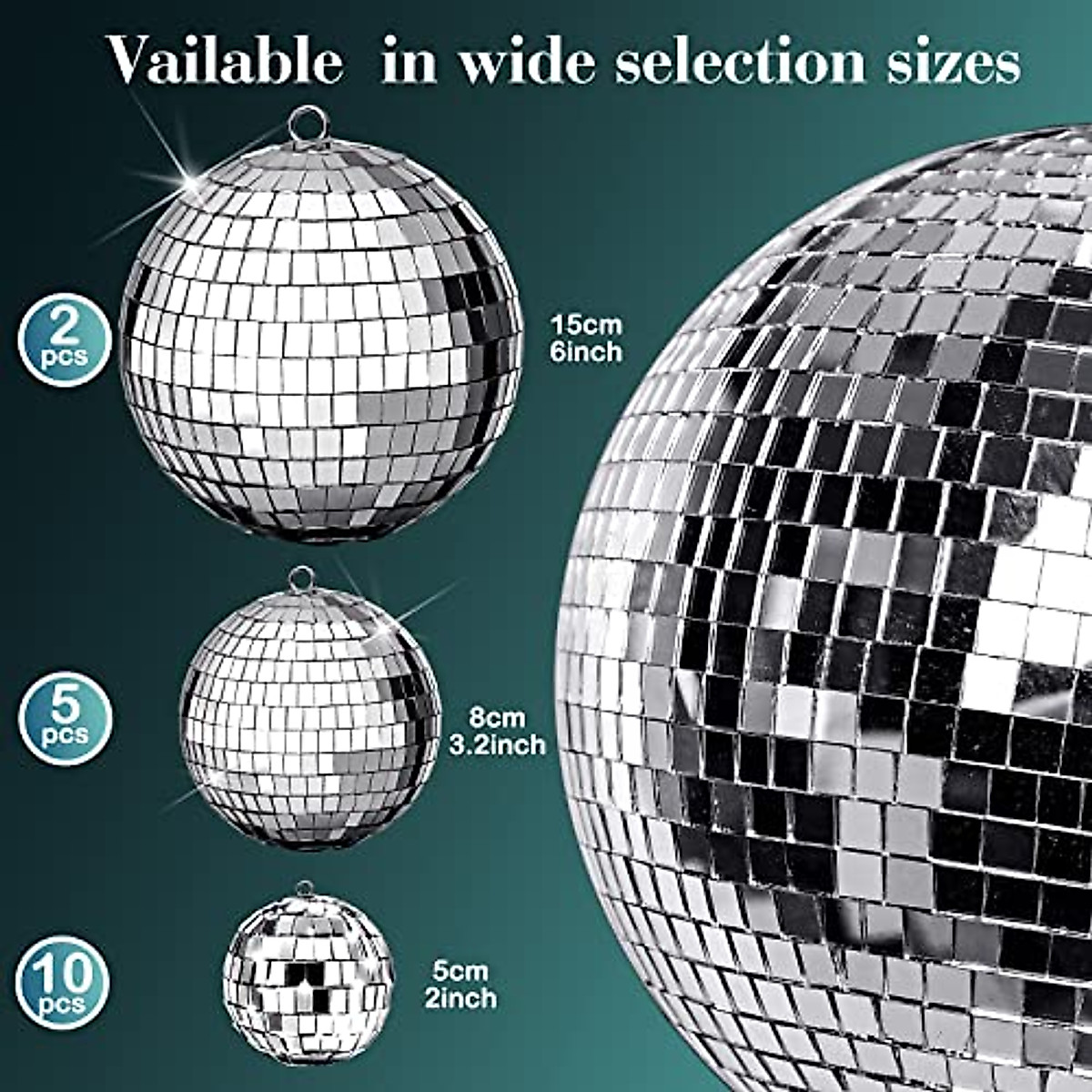 17 Pack Large Disco Balls for Parties & Events