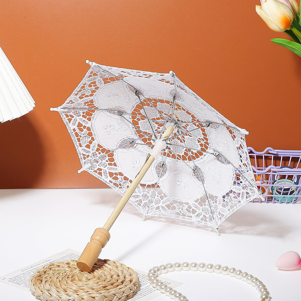 Mini Lace Parasol Umbrella for Vintage Weddings