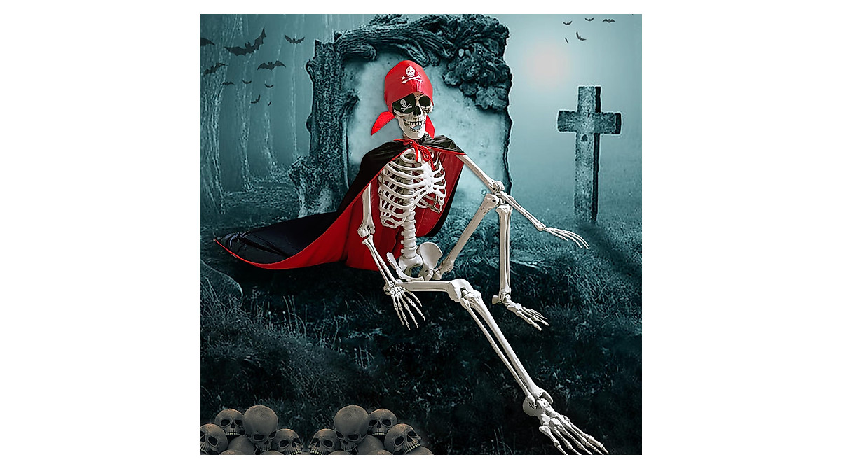 Evoio 5.4 Ft Life Size Skeleton for Halloween Decorations