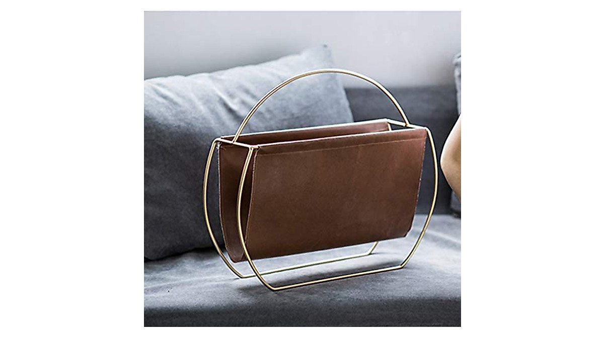 Stylish Brown Magazine Rack for Home & Office Storage