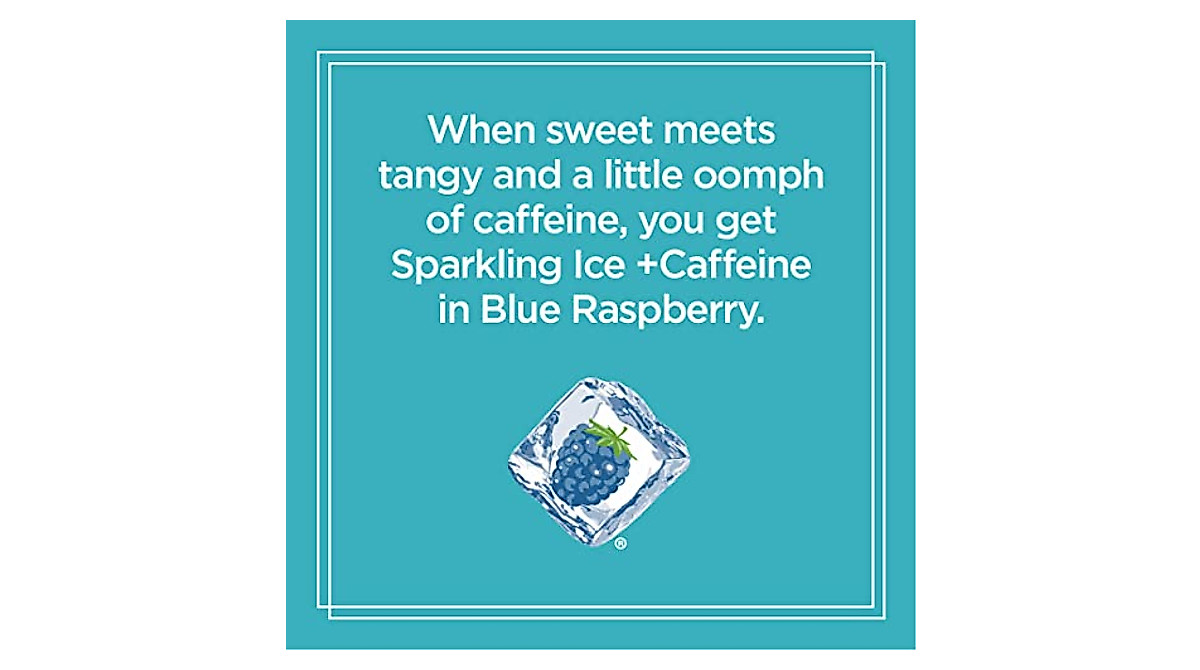 Sparkling Ice +Caffeine Blue Raspberry Water | Zero Sugar, 16oz