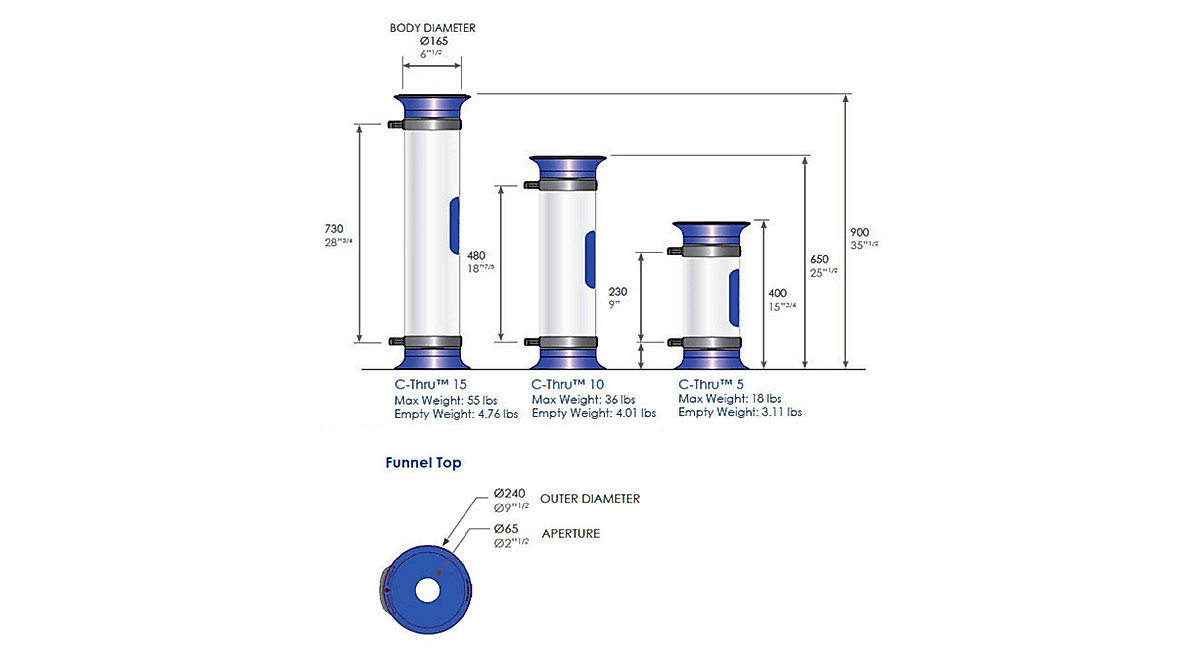 Glasdon C-Thru 5Q Battery Recycling Tube - Eco-Friendly Collection