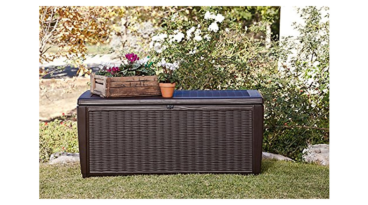 Keter Sumatra 135-Gallon Rattan Deck Box – Stylish Outdoor Storage ...