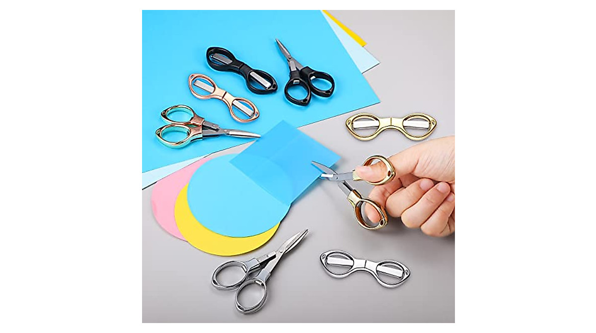 8 Pack Stainless Steel Folding Mini Scissors for Travel and Crafts