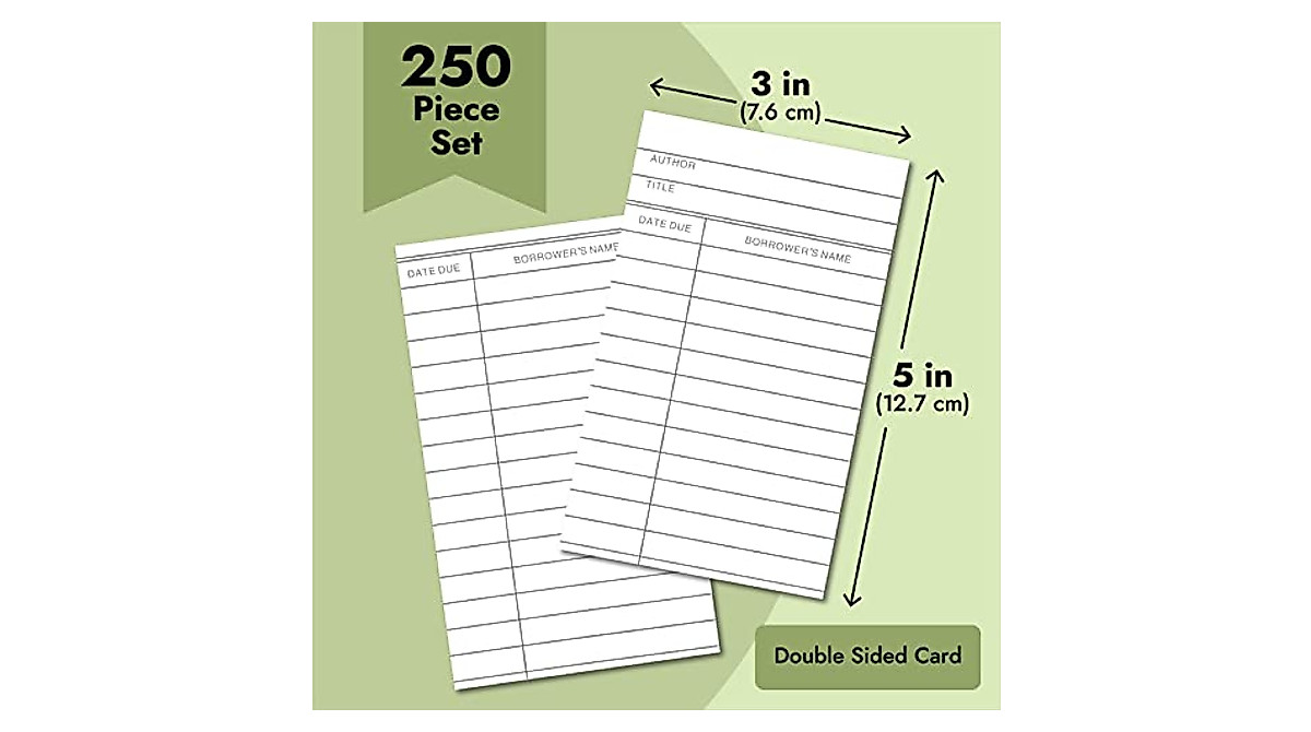 250-Pack Library Cards for Easy Book Tracking